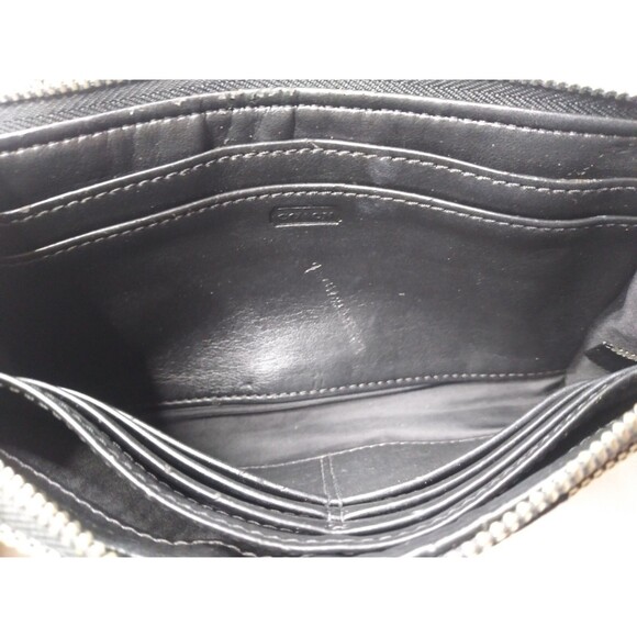 Coach Corner Zip Wallet Signature C Jacquard Clutch Purse Leather Trim - Picture 6 of 6